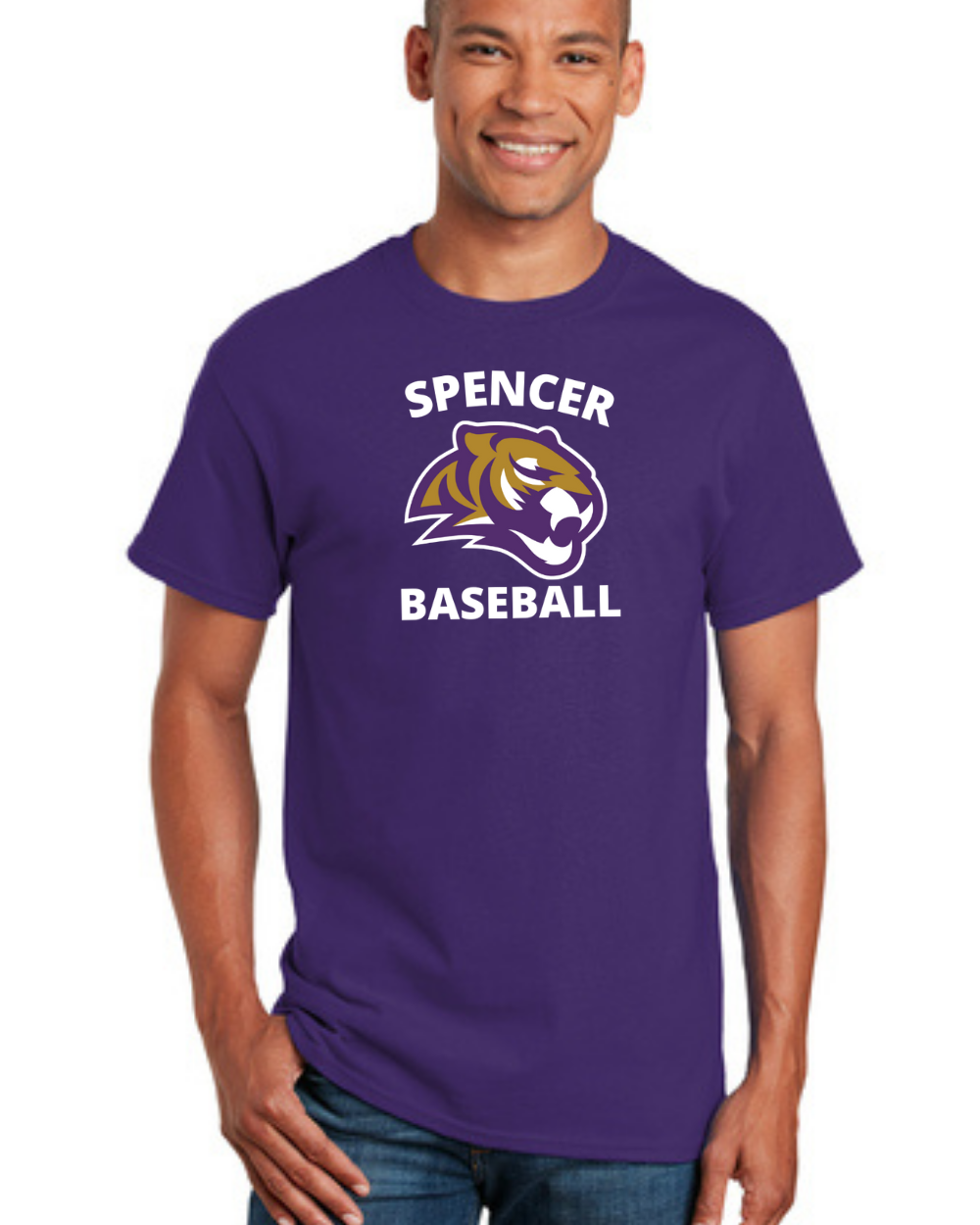 Adult Cotton Short Sleeve T-Shirt | Spencer Tiger Baseball