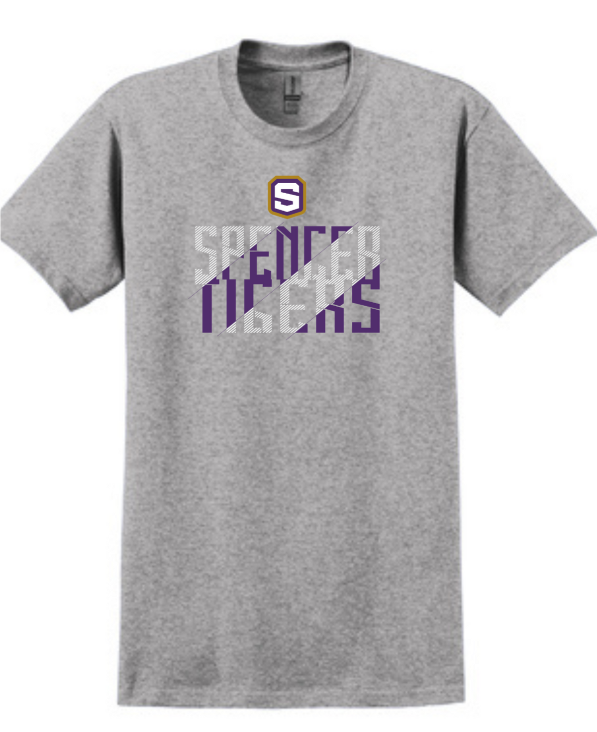Spencer Tigers Shield-GRY- NEW DTG