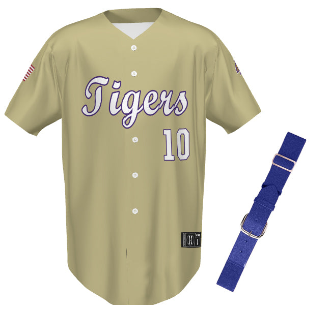 HOLLOWAY FREESTYLE SUBLIMATED FULL-BUTTON BASEBALL JERSEY with BELT