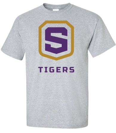 Adult Sport Grey Cotton Short Sleeve T-Shirt | Tigers Shield