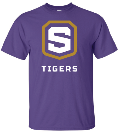 Adult Purple Cotton Short Sleeve T-Shirt | Tigers Shield