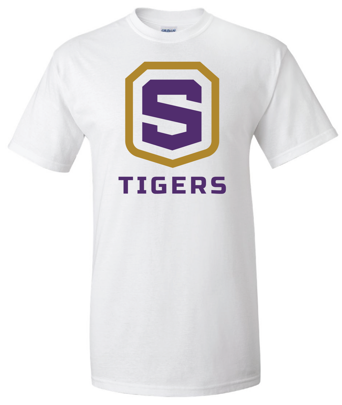 Adult White Cotton Short Sleeve T-Shirt | Tigers Shield