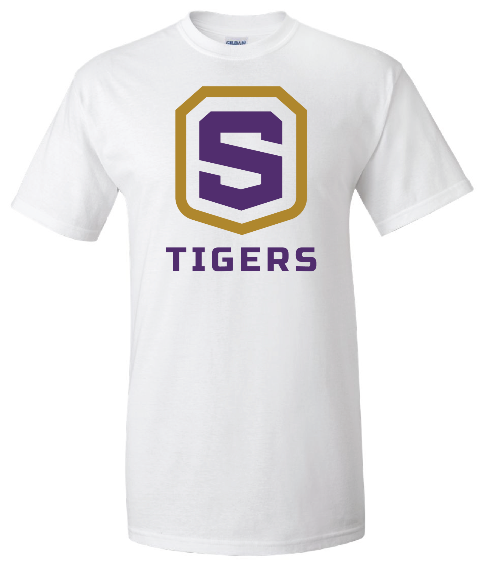 Adult White Cotton Short Sleeve T-Shirt | Tigers Shield