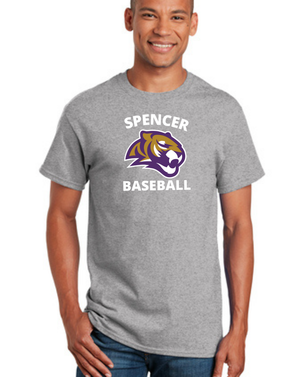 Adult Cotton Short Sleeve T-Shirt | Spencer Tiger Baseball