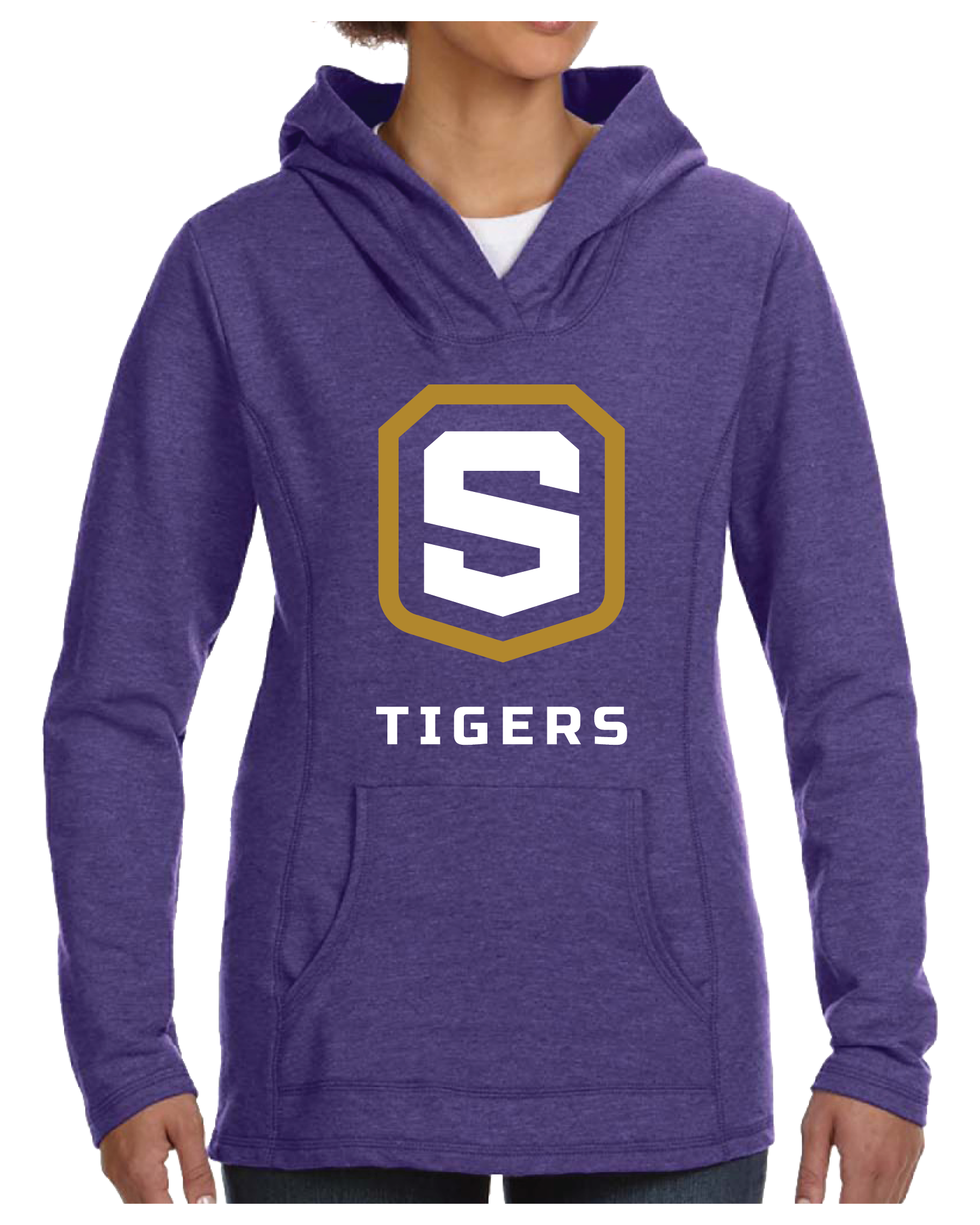 CLEARANCE Women's Anvil French Terry Hooded Sweatshirt | Tigers Shield