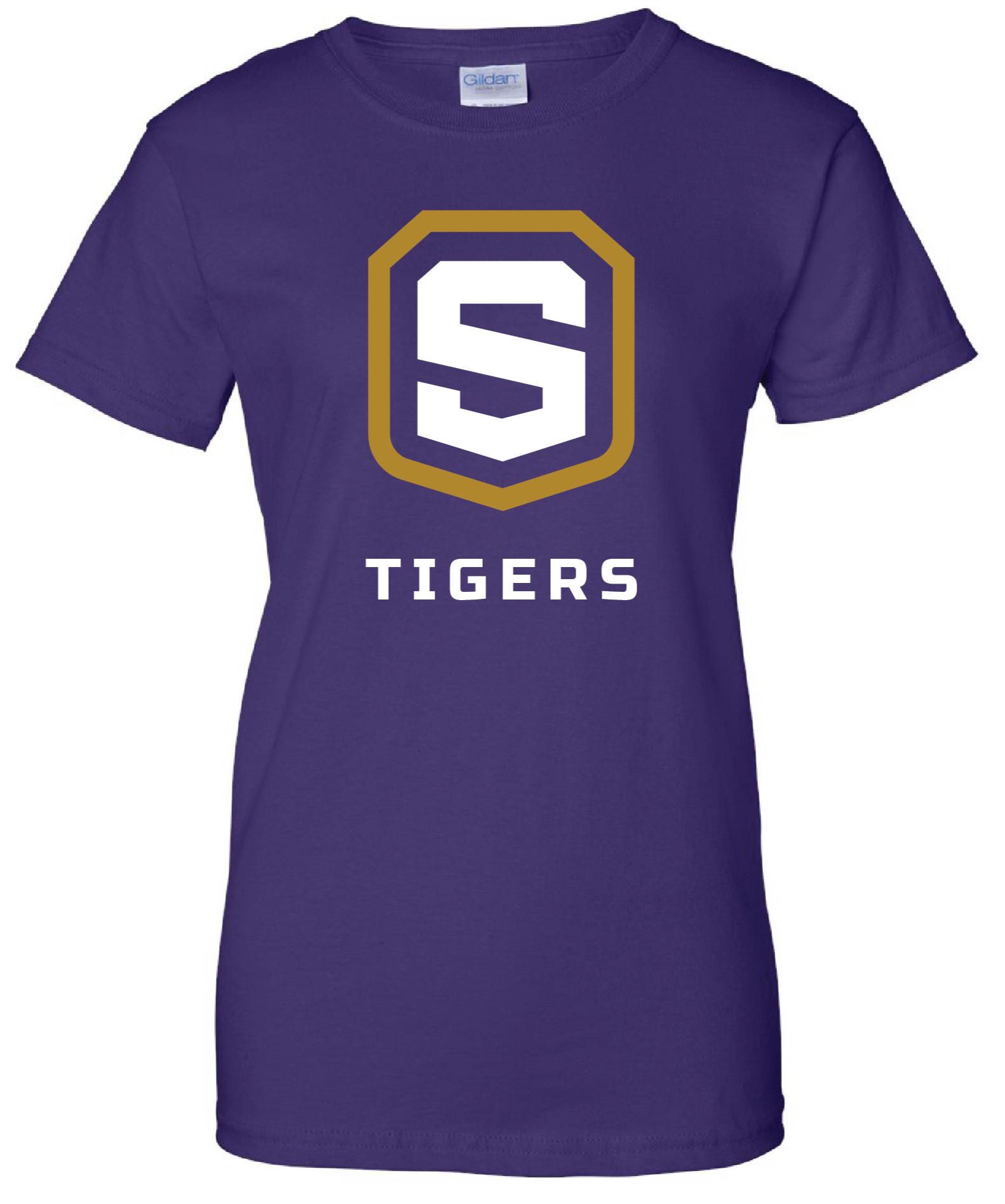 Women's Purple Cotton Short Sleeve T-Shirt | Tigers Shield
