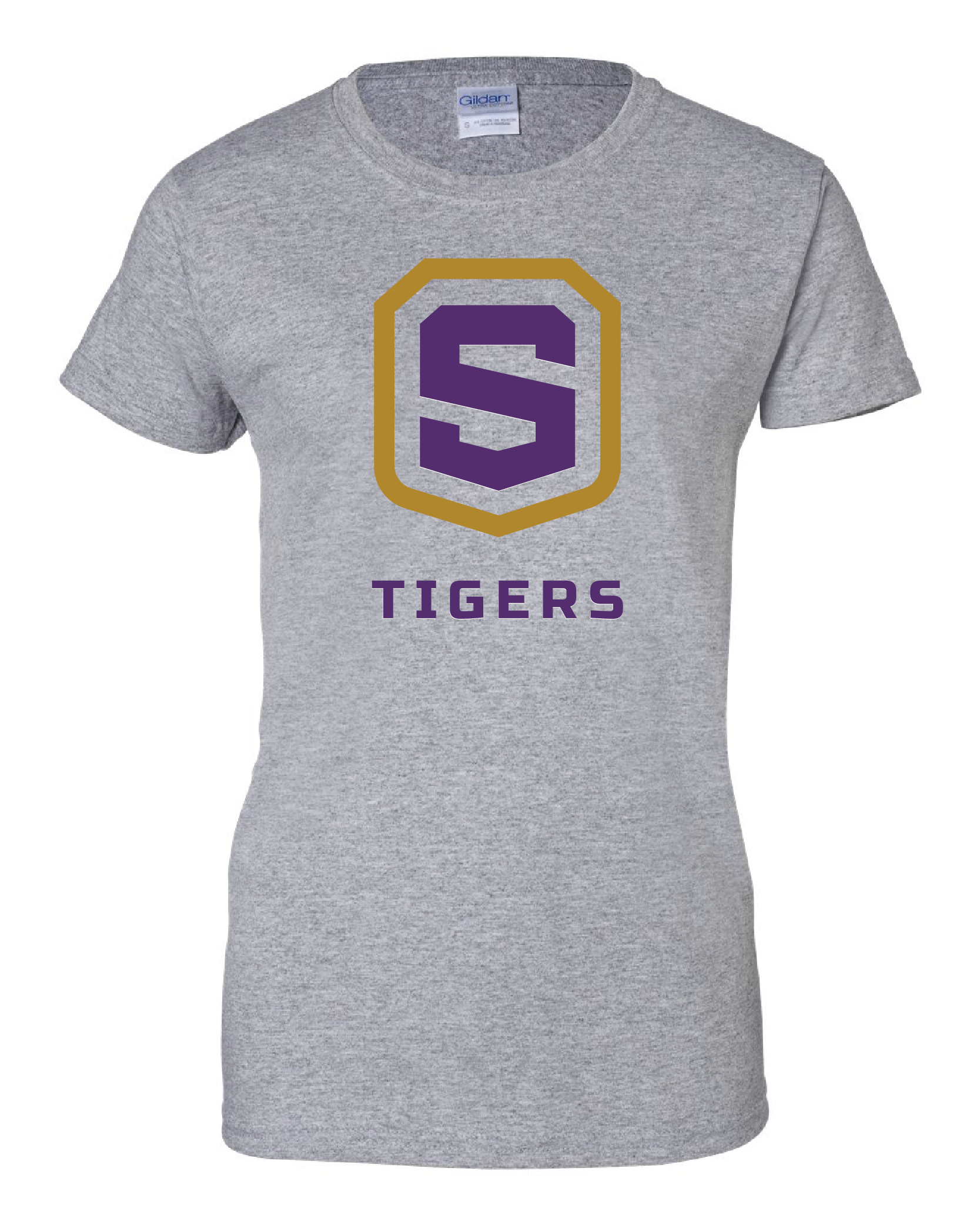 Women's Sport Grey Cotton Short Sleeve T-Shirt | Tigers Shield