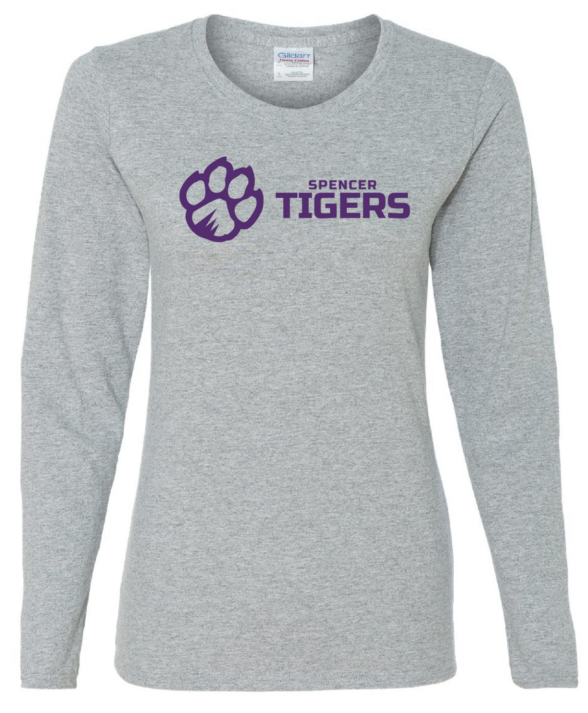 Women&#39;s Heavy Cotton Long Sleeve T-Shirt | Horizontal Paw