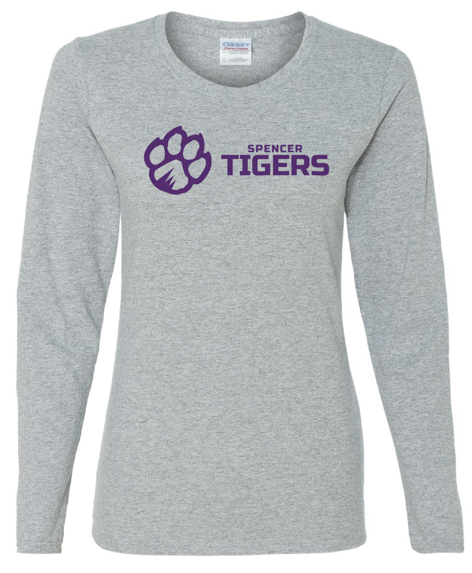 Women's Heavy Cotton Long Sleeve T-Shirt | Horizontal Paw