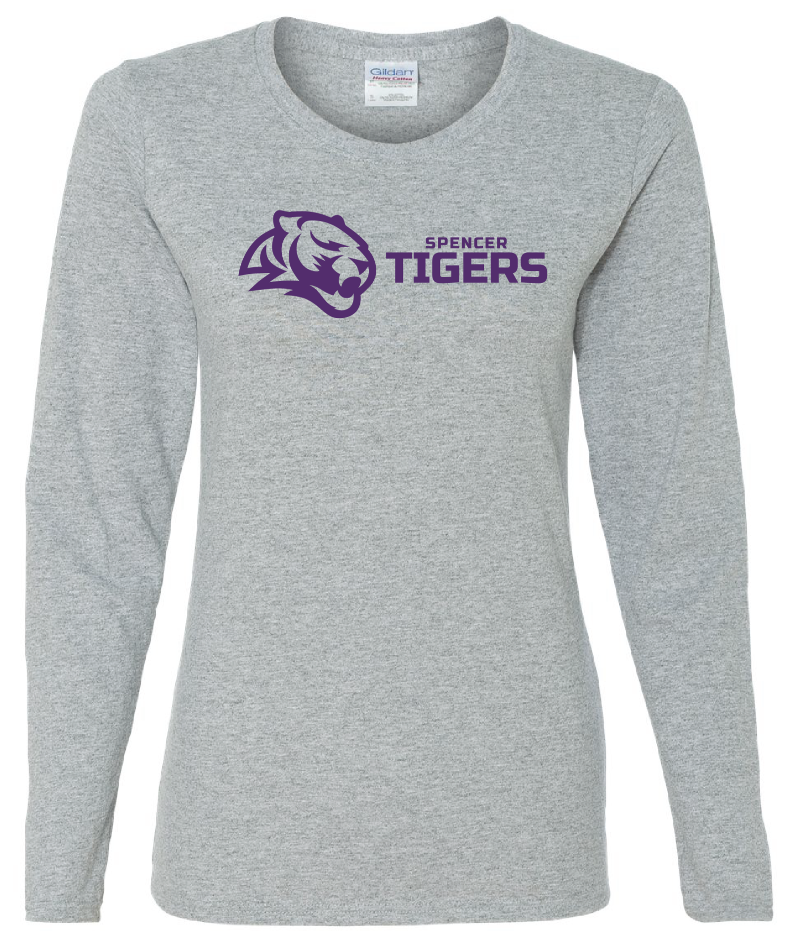 Women's Heavy Cotton Long Sleeve T-Shirt | Horizontal Tiger