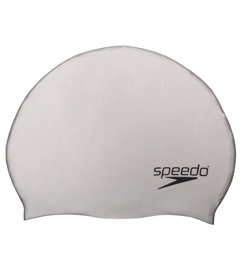 Speedo Jr. Solid Silicone Cap- Silver