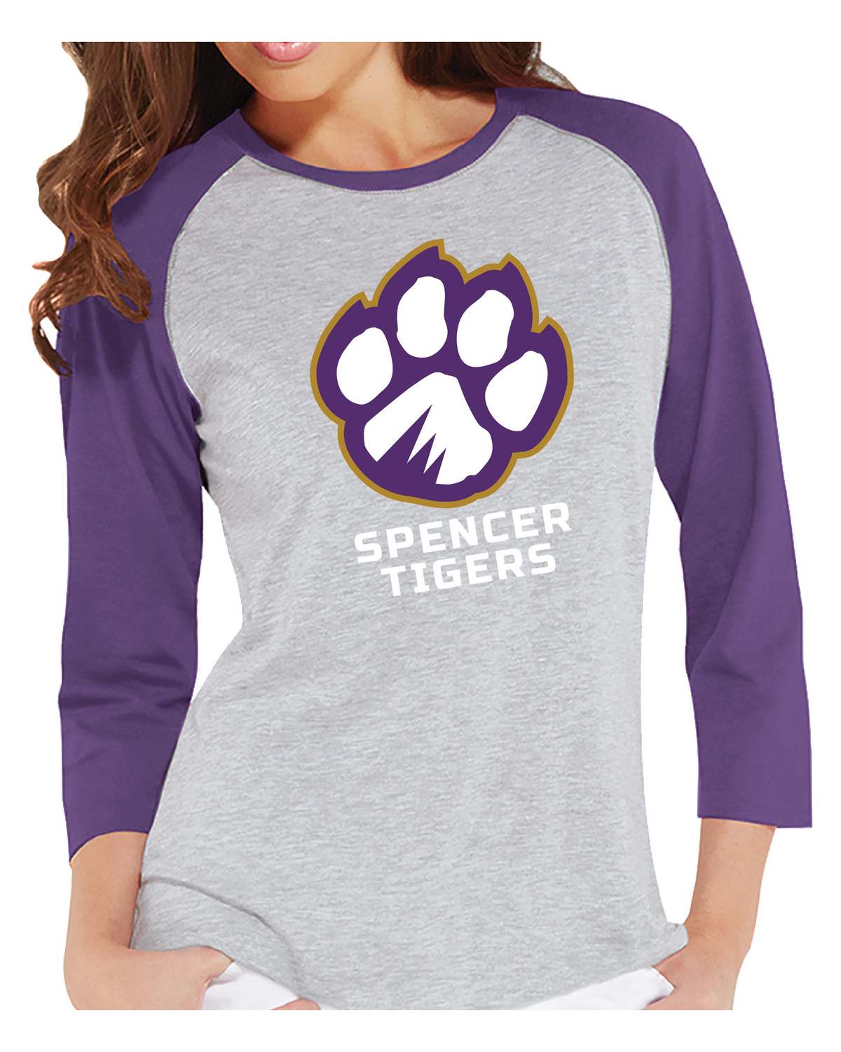 CLEARANCE | Women&#39;s Baseball T-Shirt | Full-Front Paw - Women&#39;s Small