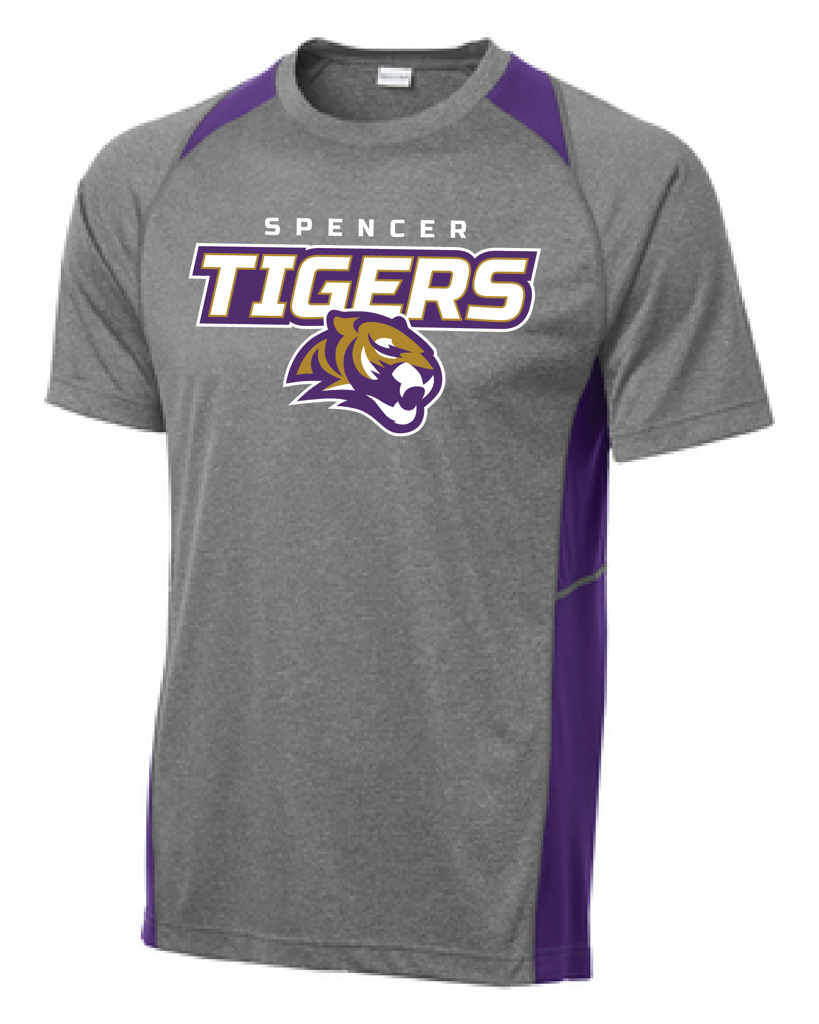 CLEARANCE | Adult Sport-Tek Colorblock Polyester T-Shirt | Tigers Spirit