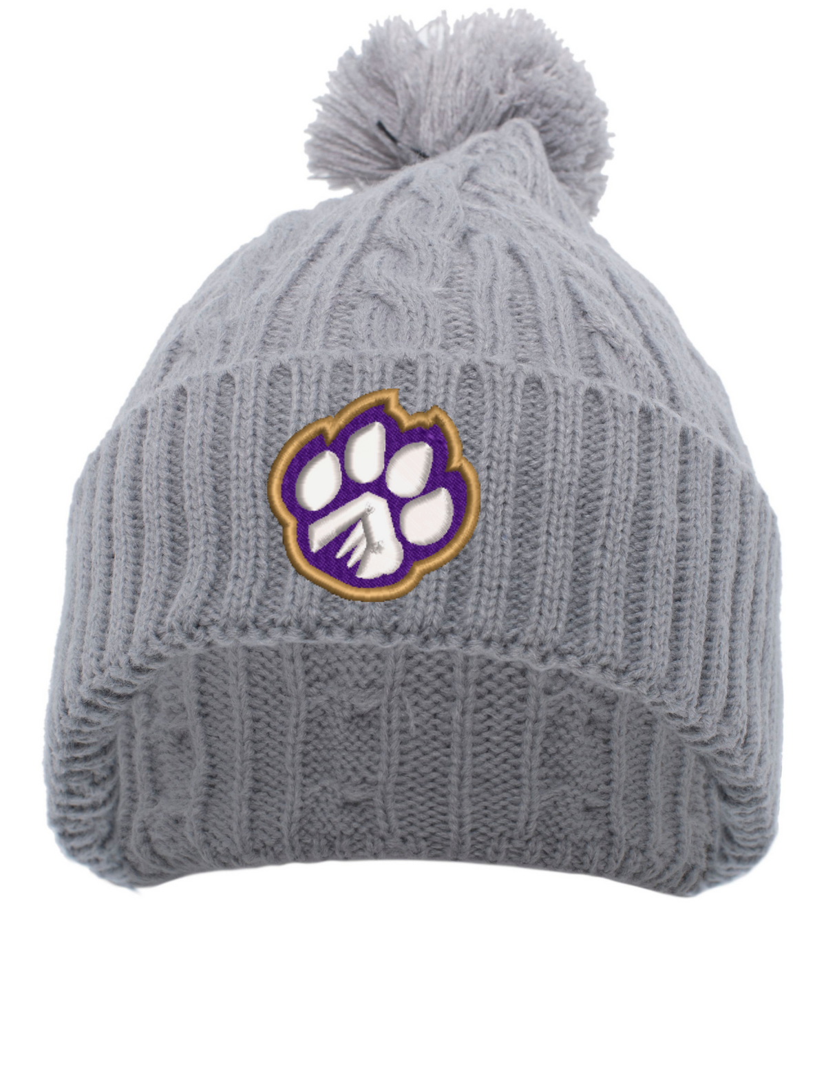 Spencer Tigers Cable Knit Pom-Pom Beanie
